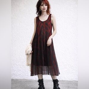 Anthropologie Floreat Sheer Silk Abstract Maxi Dress – Size Small